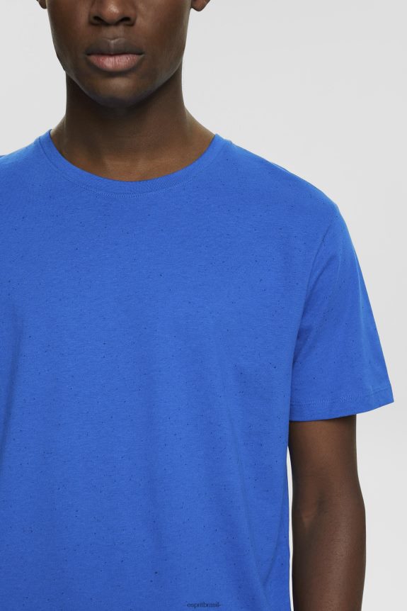 camiseta de jersey manchada homens Esprit azul Camisetas 82P6TP781
