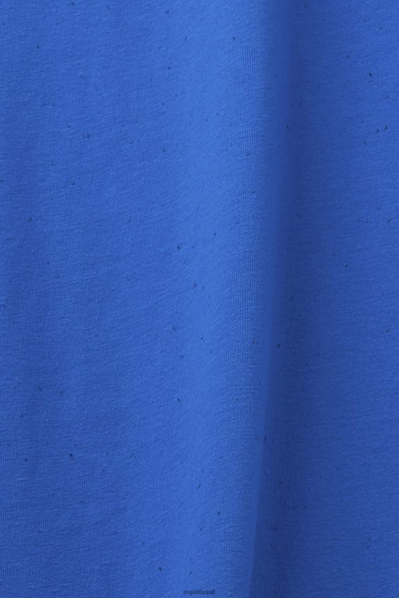 camiseta de jersey manchada homens Esprit azul Camisetas 82P6TP781