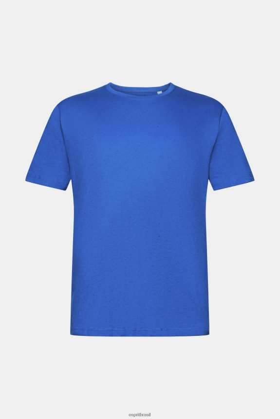 camiseta de jersey manchada homens Esprit azul Camisetas 82P6TP781