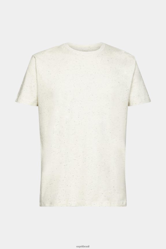 camiseta de jersey manchada homens Esprit branco Camisetas 82P6TP779