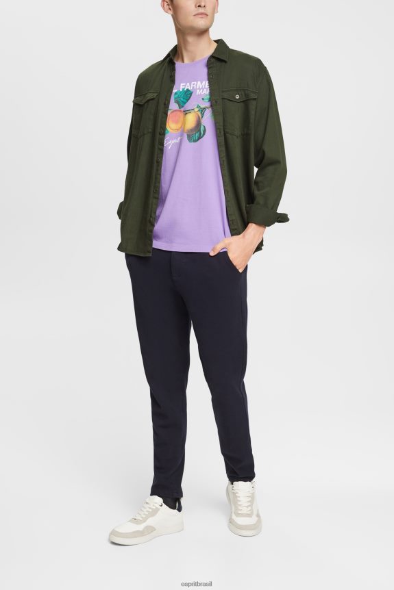 camiseta estampada homens Esprit lilás Camisetas 82P6TP889