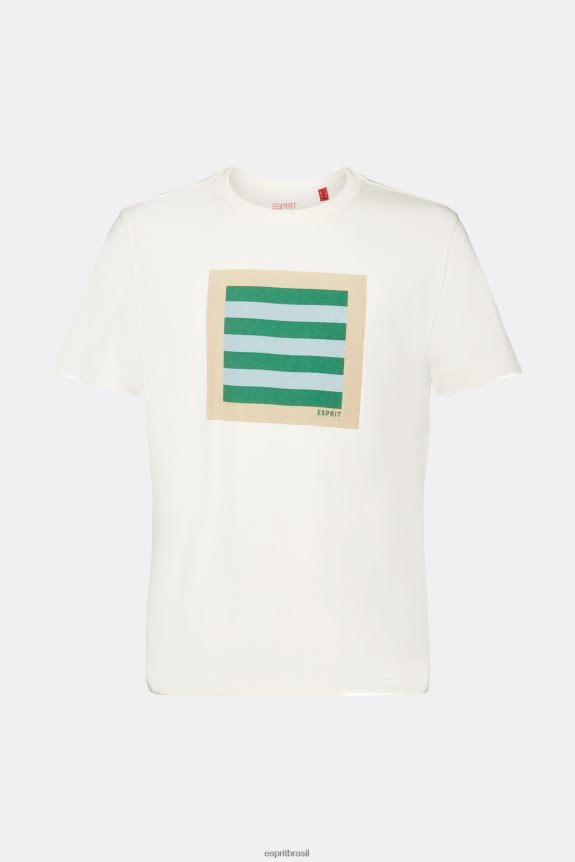 camiseta jersey com estampa, 100% algodão homens Esprit gelo Camisetas 82P6TP583