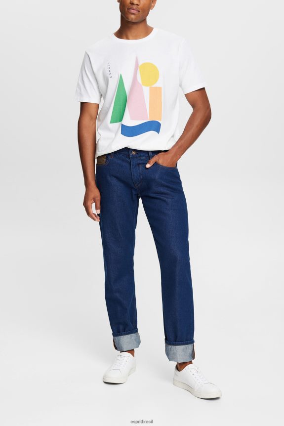 camiseta jersey com estampa homens Esprit branco Camisetas 82P6TP844