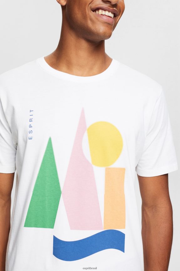 camiseta jersey com estampa homens Esprit branco Camisetas 82P6TP844