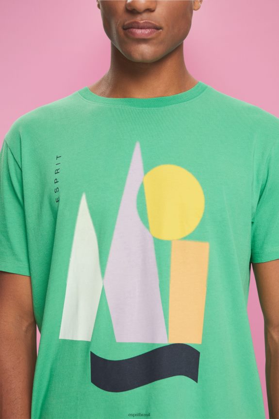 camiseta jersey com estampa homens Esprit verde Camisetas 82P6TP845