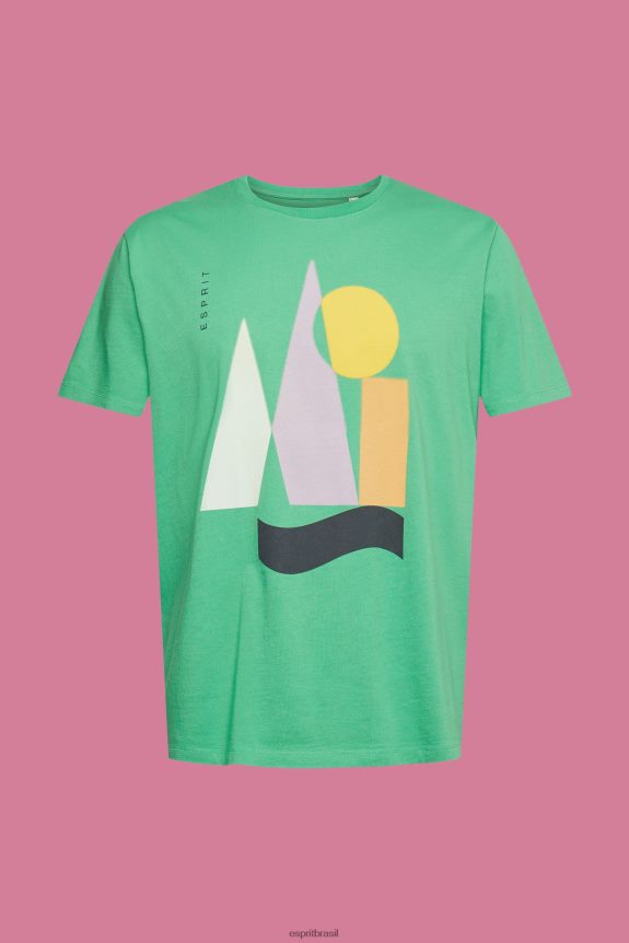 camiseta jersey com estampa homens Esprit verde Camisetas 82P6TP845