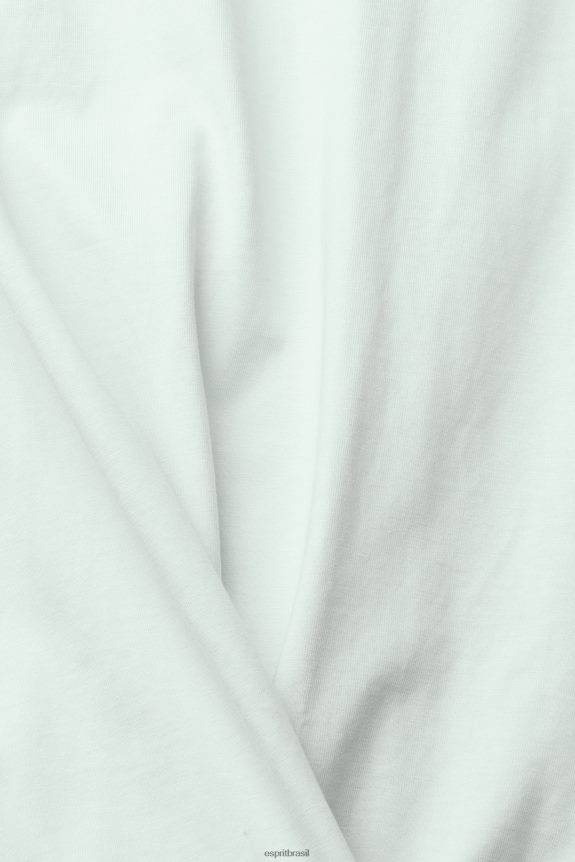 camiseta jersey com logo bordado homens Esprit azul pastel Camisetas 82P6TP919