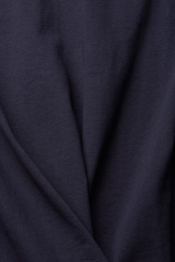 camiseta jersey com logo bordado homens Esprit marinha Camisetas 82P6TP917