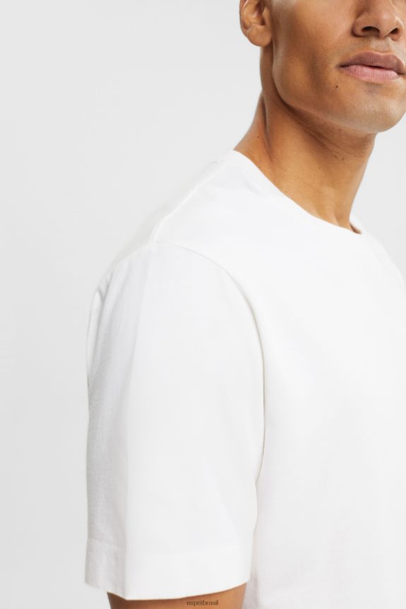 camiseta lisa homens Esprit branco Camisetas 82P6TP929