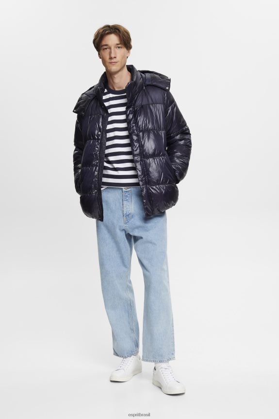 camiseta listrada com gola redonda homens Esprit marinha Camisetas 82P6TP721