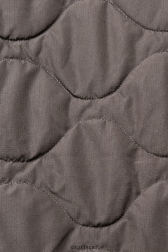 colete acolchoado homens Esprit cáqui escuro colete 82P6TP842