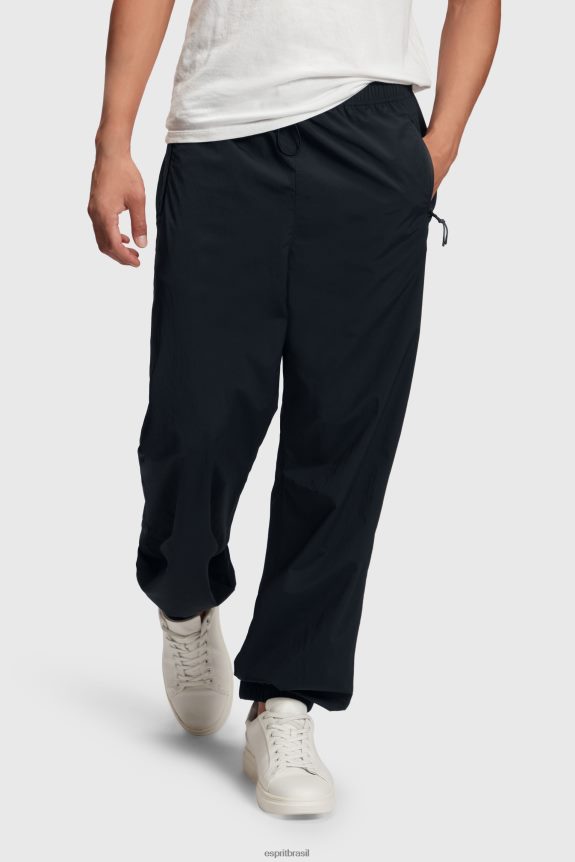 joggers relaxados homens Esprit preto corredores 82P6TP787