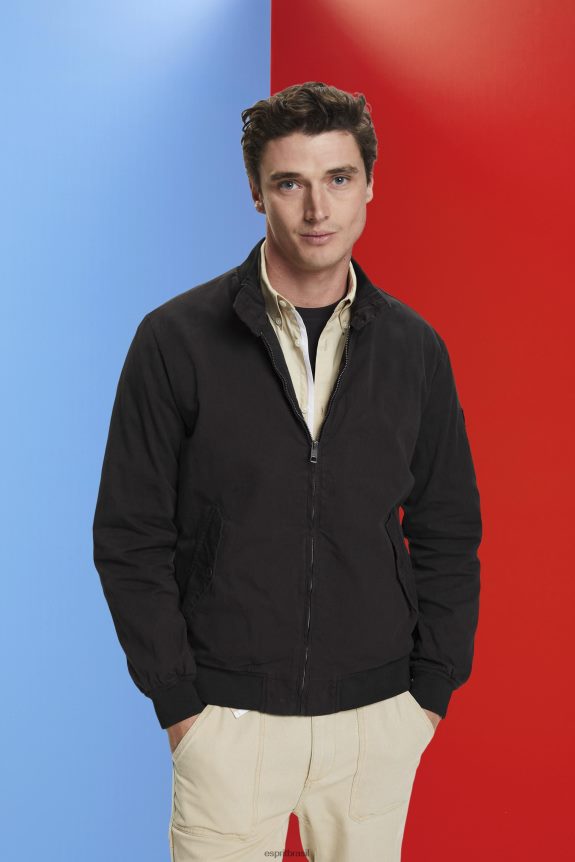 jaqueta bomber com gola alta homens Esprit preto jaquetas 82P6TP713