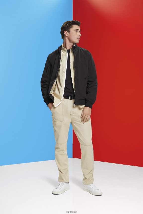 jaqueta bomber com gola alta homens Esprit preto jaquetas 82P6TP713