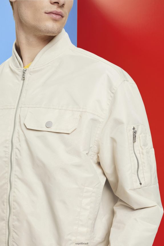 jaqueta bomber homens Esprit cinza claro jaquetas 82P6TP677