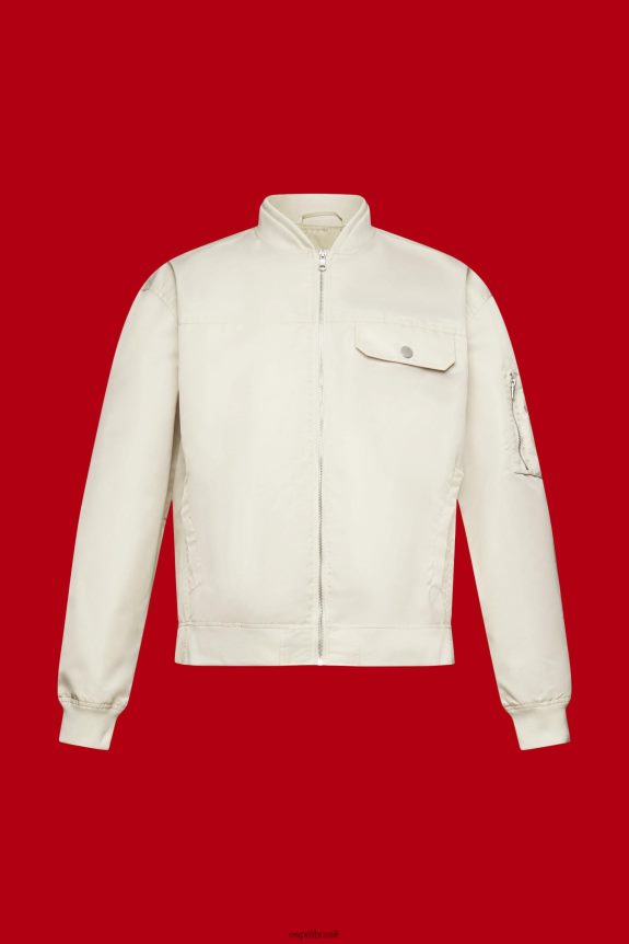 jaqueta bomber homens Esprit cinza claro jaquetas 82P6TP677