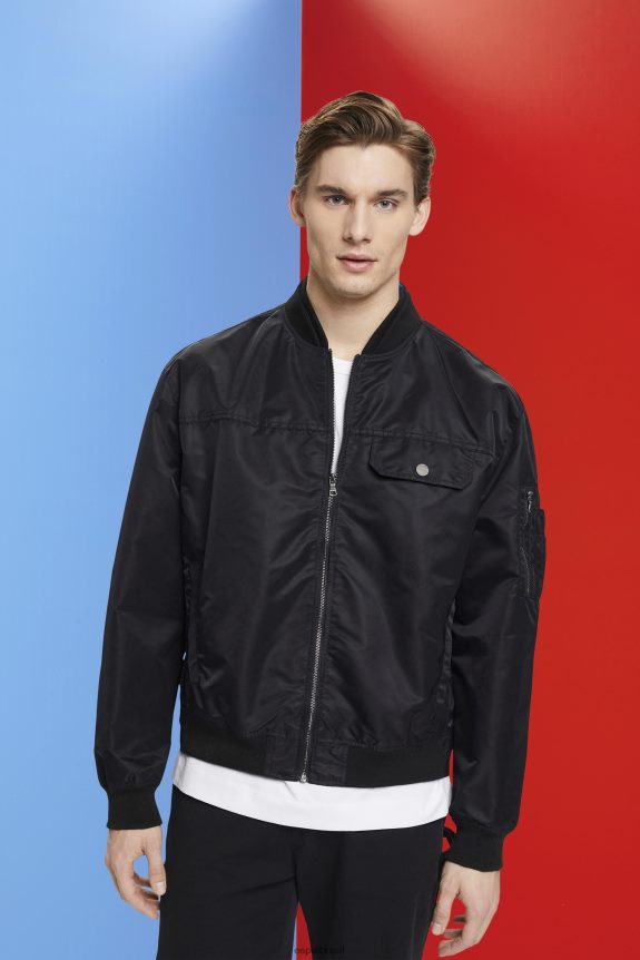 jaqueta bomber homens Esprit preto jaquetas 82P6TP676