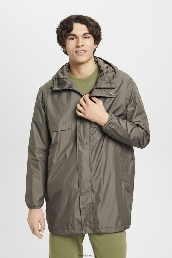 jaqueta de chuva leve com capuz homens Esprit verde c qui jaquetas