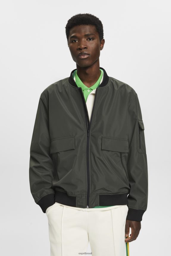 jaqueta estilo bomber homens Esprit cáqui escuro jaquetas 82P6TP767