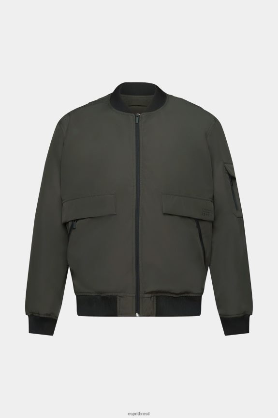 jaqueta estilo bomber homens Esprit cáqui escuro jaquetas 82P6TP767