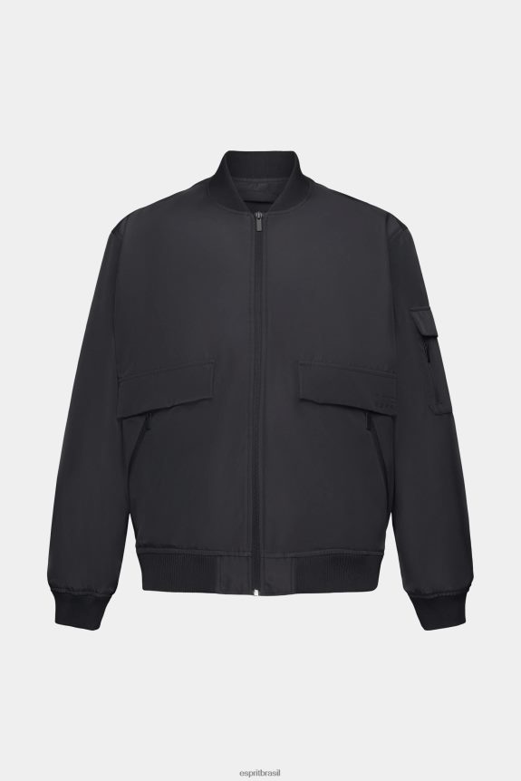 jaqueta estilo bomber homens Esprit preto jaquetas 82P6TP766