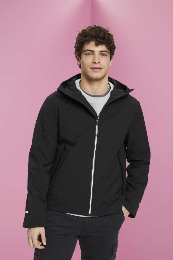 jaqueta softshell com capuz homens Esprit preto jaquetas 82P6TP728
