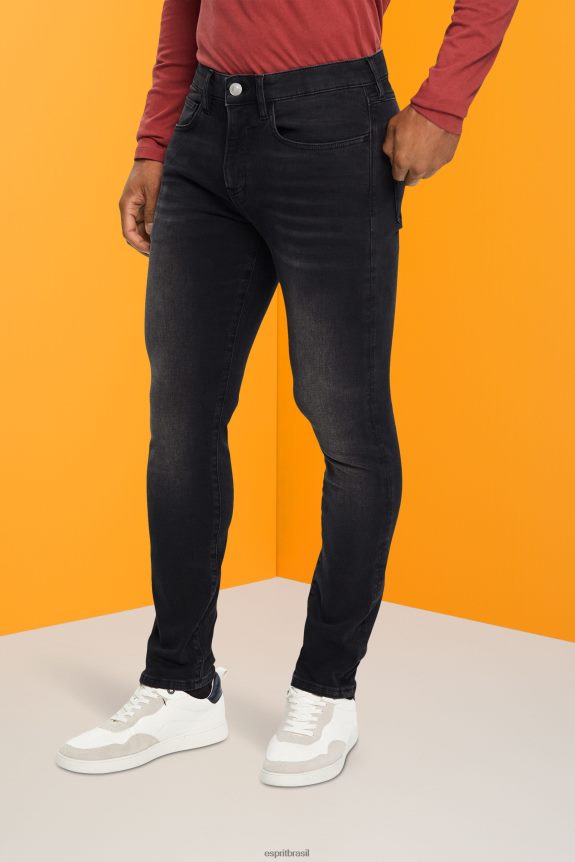calça jeans slim fit, dual max homens Esprit lavagem média cinza jeans 82P6TP849