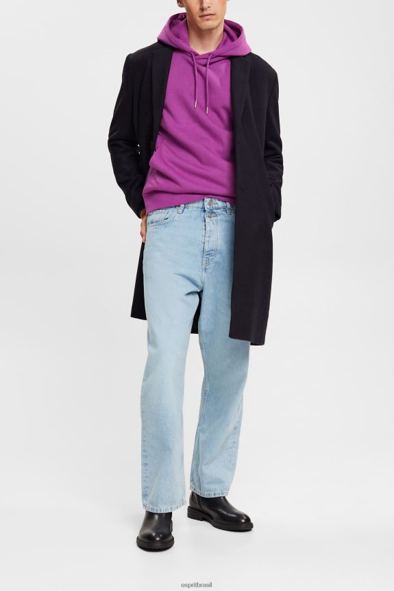 jeans folgados de algodão sustentável homens Esprit azul branqueado jeans 82P6TP848