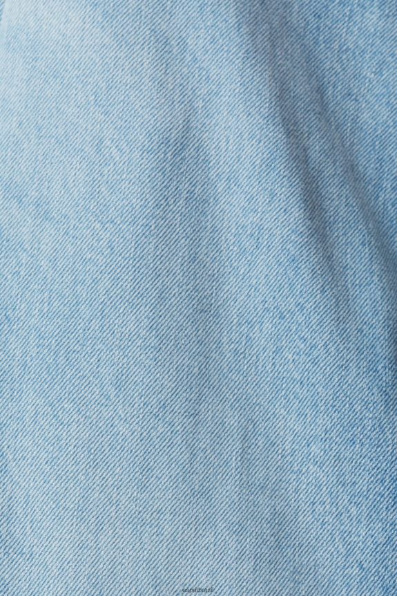 jeans folgados de algodão sustentável homens Esprit azul branqueado jeans 82P6TP848