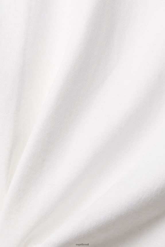 blusa de manga comprida em jersey homens Esprit branco manga comprida 82P6TP947