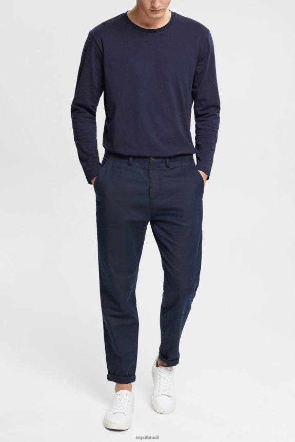 blusa de manga comprida em jersey homens Esprit marinha manga comprida 82P6TP948
