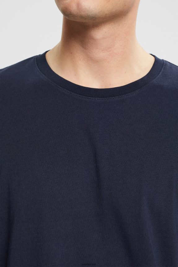 blusa de manga comprida em jersey homens Esprit marinha manga comprida 82P6TP948