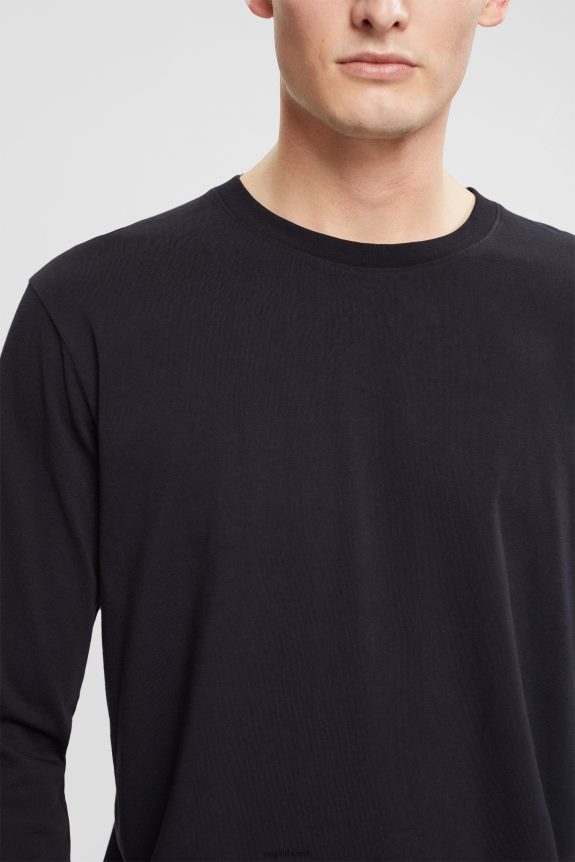 blusa de manga comprida em jersey homens Esprit preto manga comprida 82P6TP946