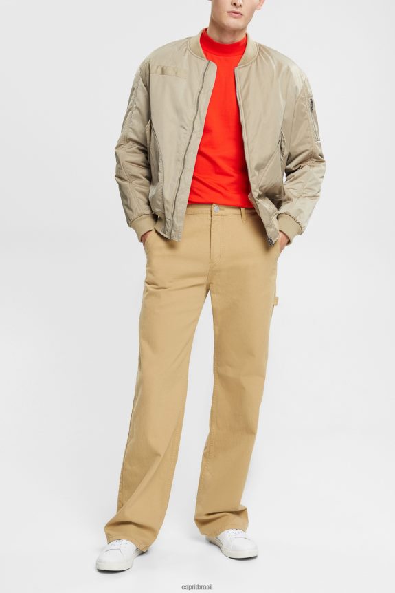 top de manga comprida com gola alta homens Esprit vermelho manga comprida 82P6TP944