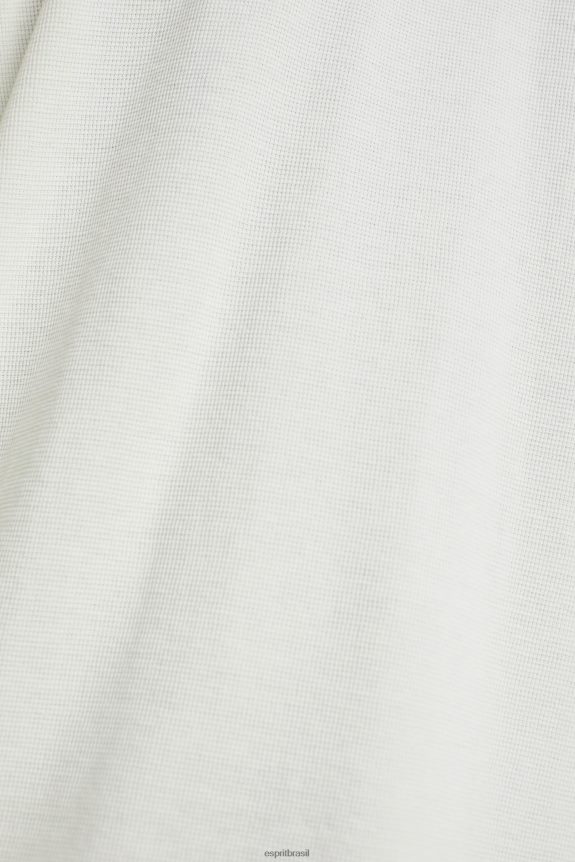 top waffle piquê manga longa homens Esprit off white manga comprida 82P6TP696