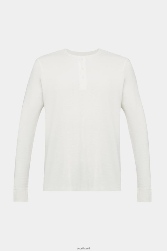 top waffle piquê manga longa homens Esprit off white manga comprida 82P6TP696