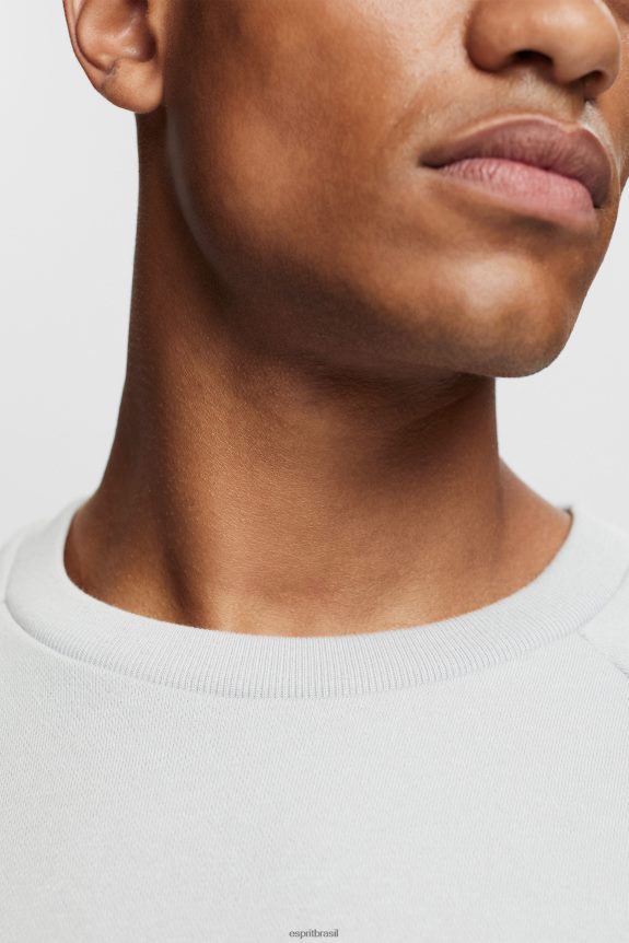 moletom com bolso com zíper homens Esprit cinza claro moletons e moletons 82P6TP933