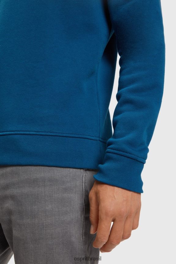 moletom com estampa de logo homens Esprit azul gasolina moletons e moletons 82P6TP869