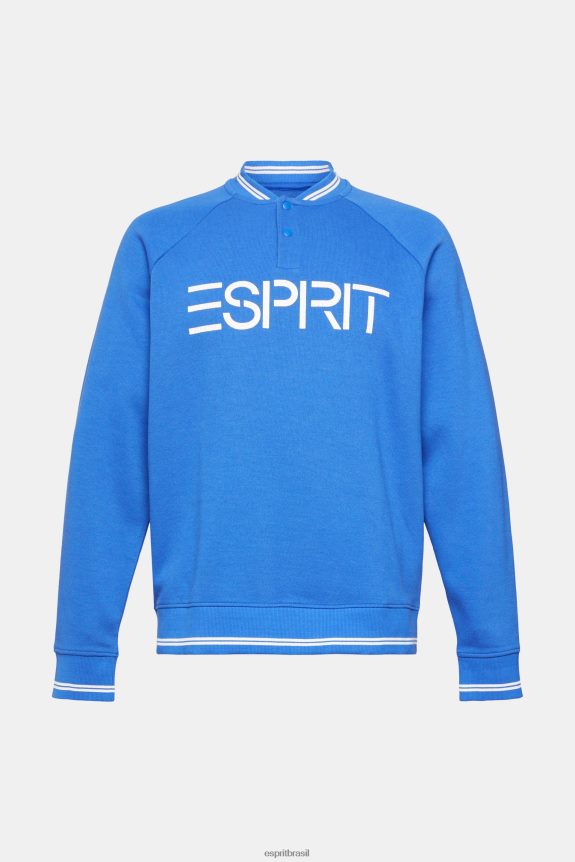 moletom com logo e corte relaxado homens Esprit azul moletons e moletons 82P6TP783
