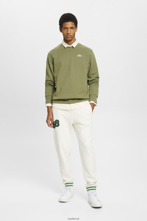 moletom com logo estampado nas costas homens Esprit Oliva moletons e moletons 82P6TP646