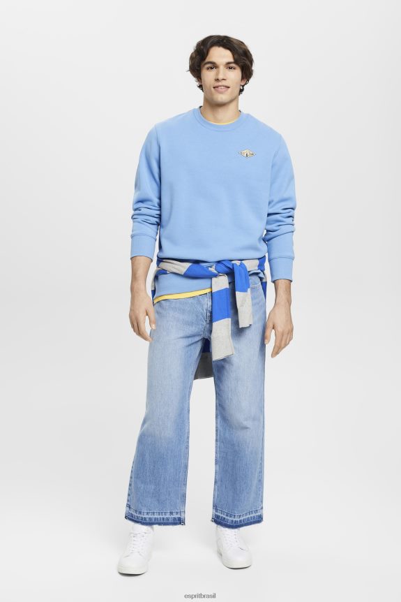 moletom com logo estampado nas costas homens Esprit lavanda azul claro moletons e moletons 82P6TP647