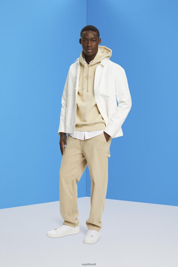 moletom com logo estampado no peito homens Esprit bege moletons e moletons 82P6TP639