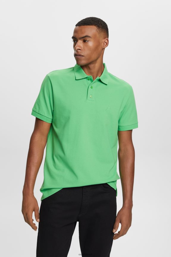 camisa pólo de malha de algodão homens Esprit verde pólos 82P6TP569