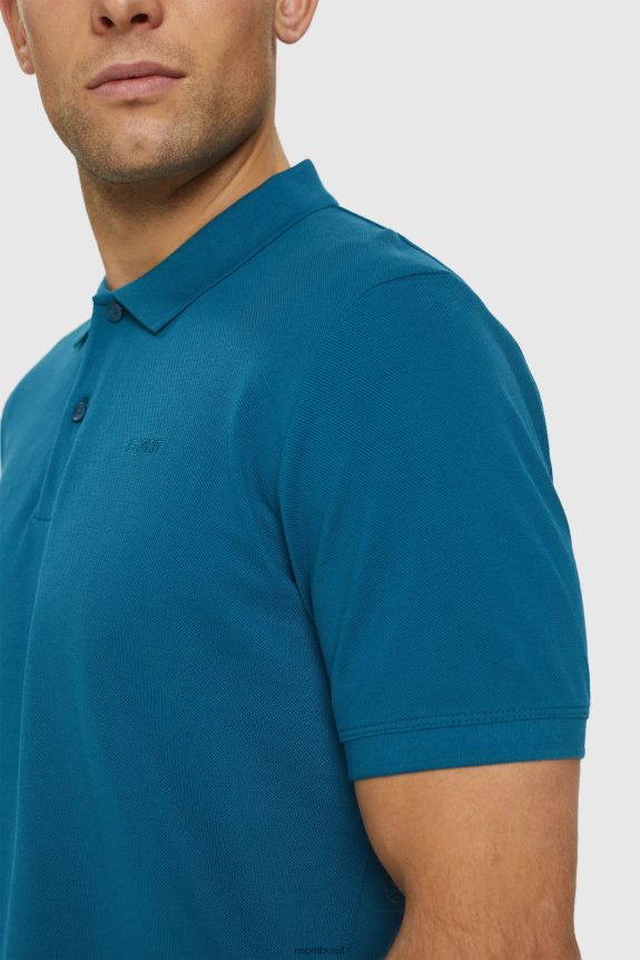 camisa polo piquê algodão pima homens Esprit azul gasolina pólos 82P6TP926