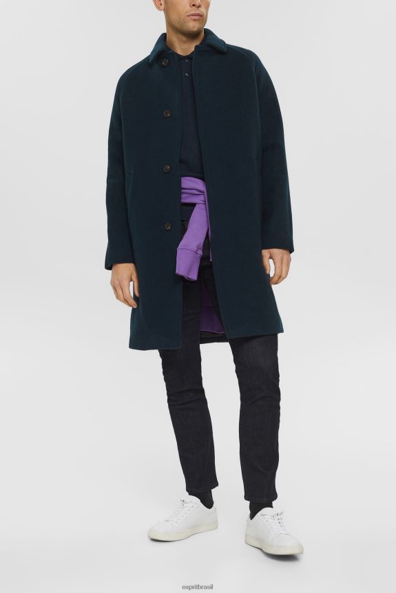 camisa polo piquê algodão pima homens Esprit marinha pólos 82P6TP925