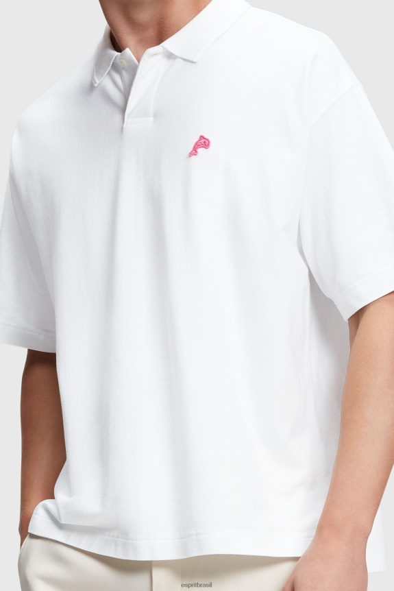 golfinho clube de tênis polo descontraído homens Esprit branco pólos 82P6TP877