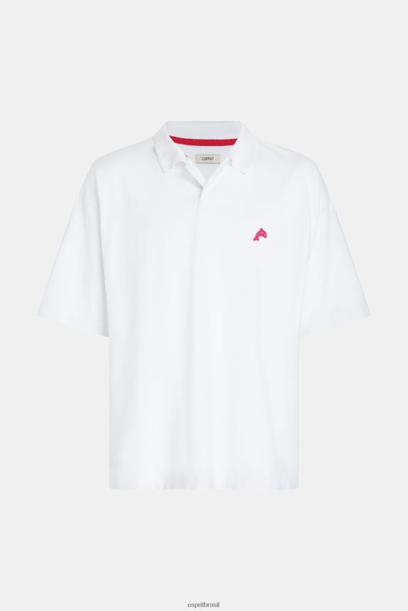golfinho clube de tênis polo descontraído homens Esprit branco pólos 82P6TP877