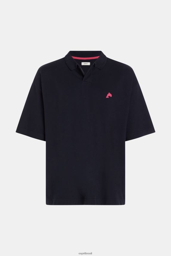 golfinho clube de tênis polo descontraído homens Esprit preto pólos 82P6TP876
