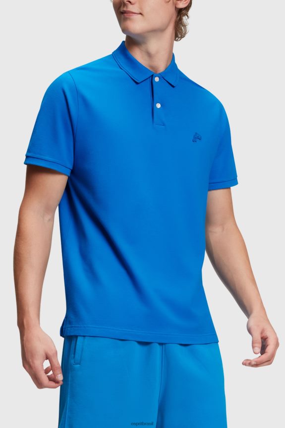 pólo clássico do clube de tênis golfinho homens Esprit azul pólos 82P6TP895
