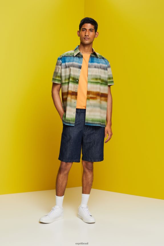 shorts chino com look jeans homens Esprit azul preto shorts 82P6TP614